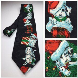 Addiction Dalmatian Christmas Novelty Tie Dogs Santa Hats Festive Holiday Gift